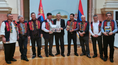 12 March 2020 The Chairman of the Committee on the Diaspora and Serbs in the Region Miodrag Linta with the members of the Executive Board of the Heritage Society of Janj people from Novi Sad